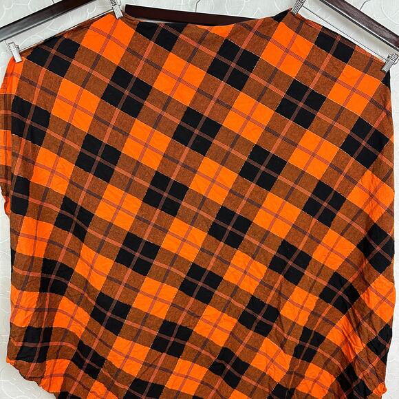 Tablecloth Kitchen Party 56" Orange Plaid Round Dinner Fall Tabletop Decoration - Picture 2 of 4